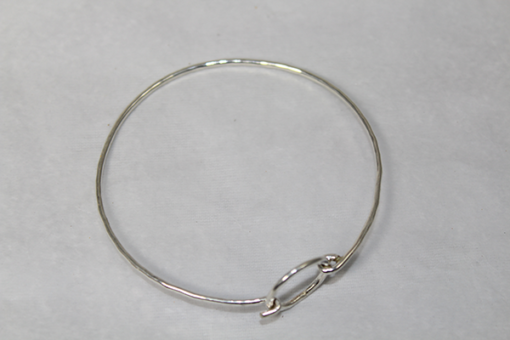 Circle Lock Silver Bangle