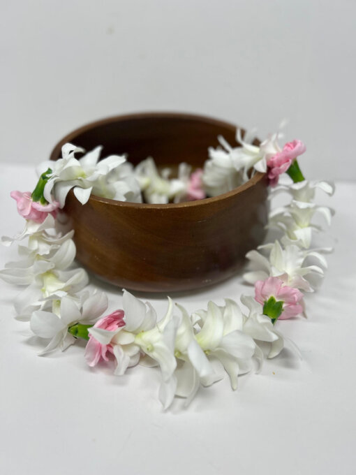 White Orchids and Carnation Lei